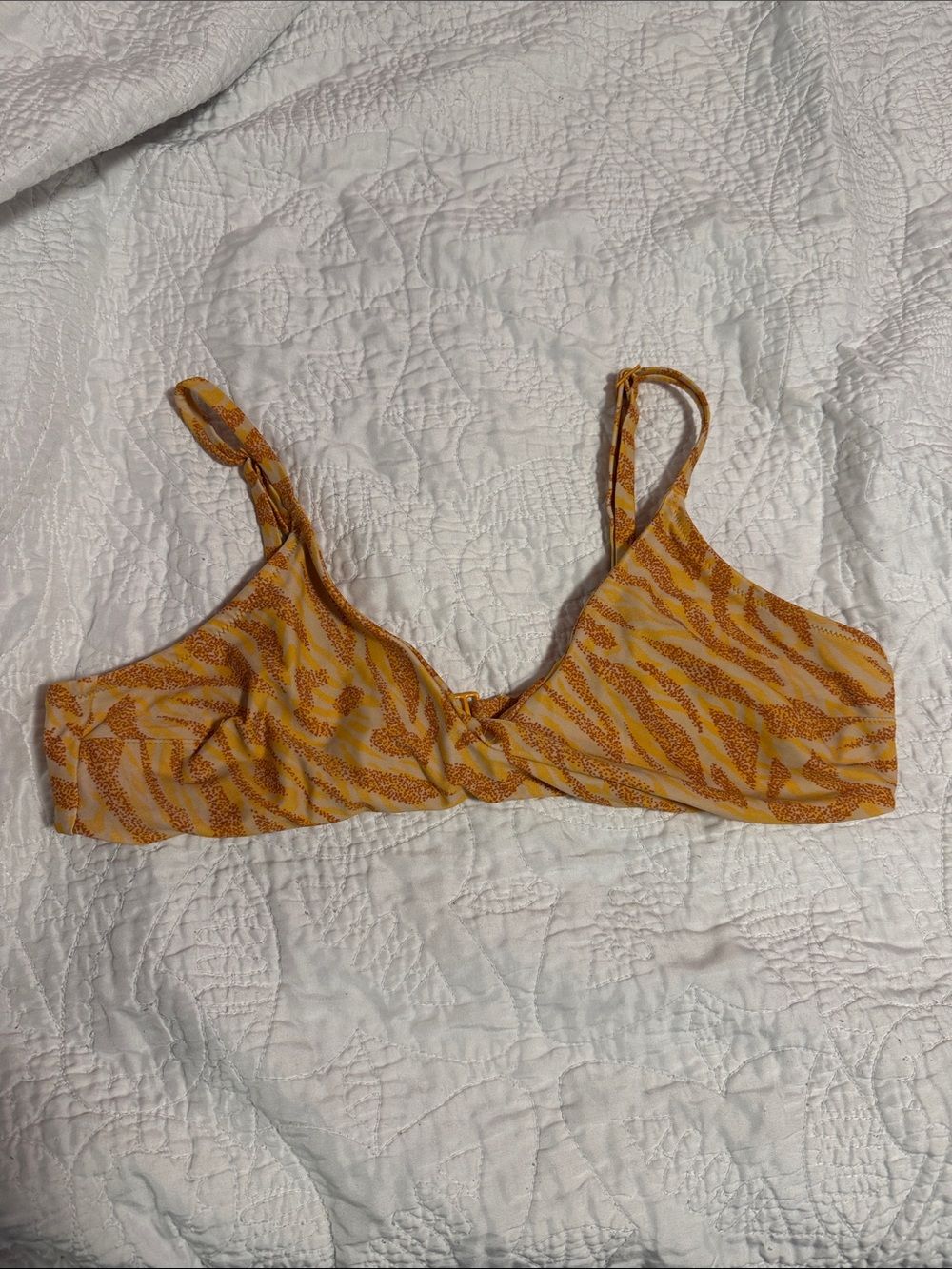 Aerie Orange Printed Bikini top M